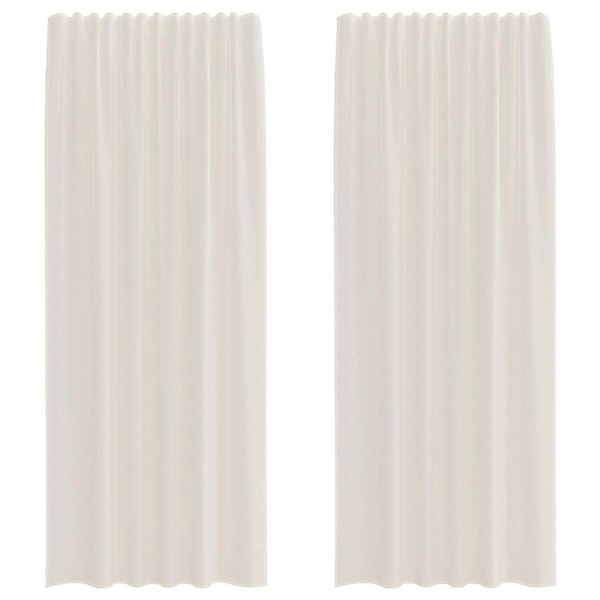 vidaXL Voile Vorhänge mit Stangentaschen 2 Stk Creme 4102179 günstig online kaufen