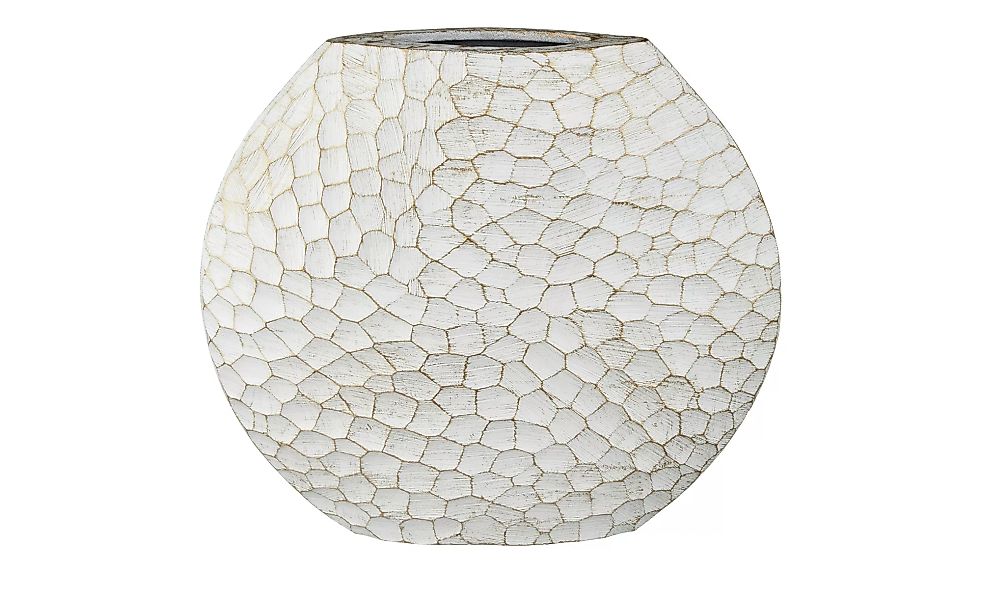 Vase - weiß - Metall - 22 cm - 25 cm - 6 cm - Sconto günstig online kaufen