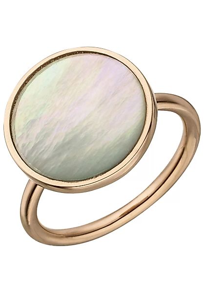 JOBO Fingerring, 925 Silber roségold vergoldet mit Perlmutt-Einlage günstig online kaufen