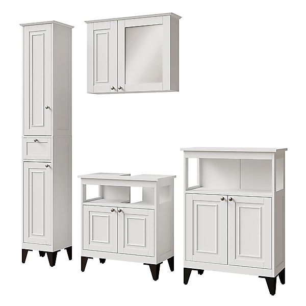 Vicco Badmöbel-Set Vanity, Weiß, 4 Teile, günstig online kaufen
