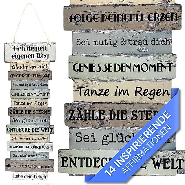 Bada Bing Holzbild Holz Wandschild Lebenseinstellung günstig online kaufen