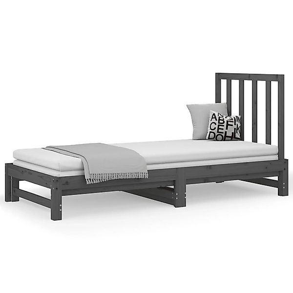 vidaXL Tagesbett Ausziehbar Grau 2x(90x200) cm Massivholz Kiefer1370335 günstig online kaufen