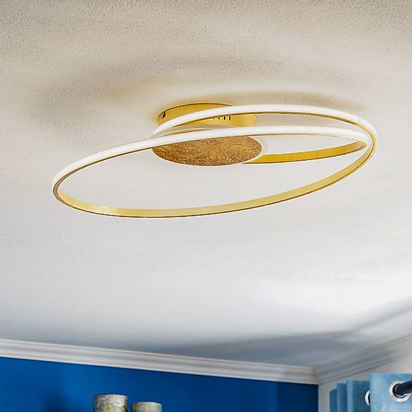 Lindby LED-Deckenleuchte Dorle, Ø 60 cm, gold, Aluminium günstig online kaufen