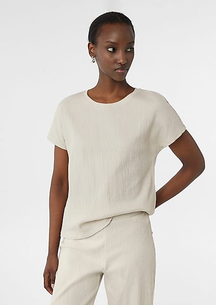 comma Kurzarmshirt T-Shirt T-Shirt aus Strukturjersey günstig online kaufen