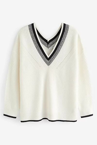Next V-Ausschnitt-Pullover Pullover mit V-Ausschnitt und Zierstreifen (1-tl günstig online kaufen