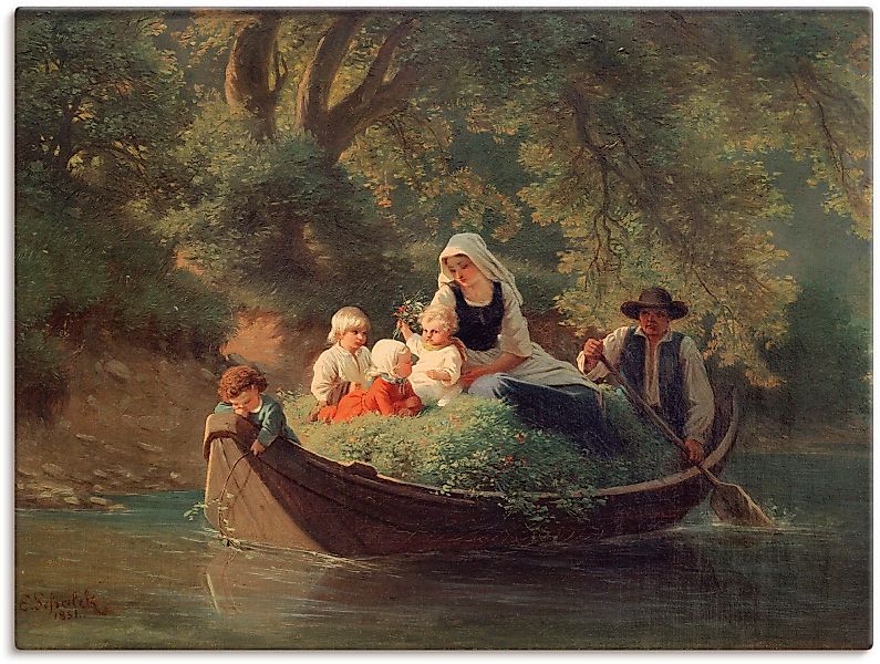 Artland Wandbild »Bauernfamilie in einem Boot«, Gruppen & Familien, (1 St.) günstig online kaufen