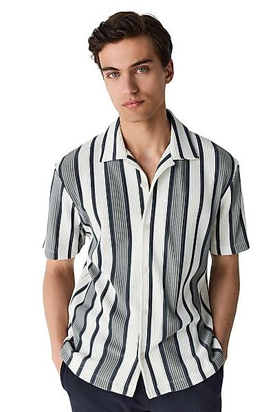 Next Kurzarmhemd Texturiertes Jersey-Hemd mit Streifen (1-tlg) günstig online kaufen