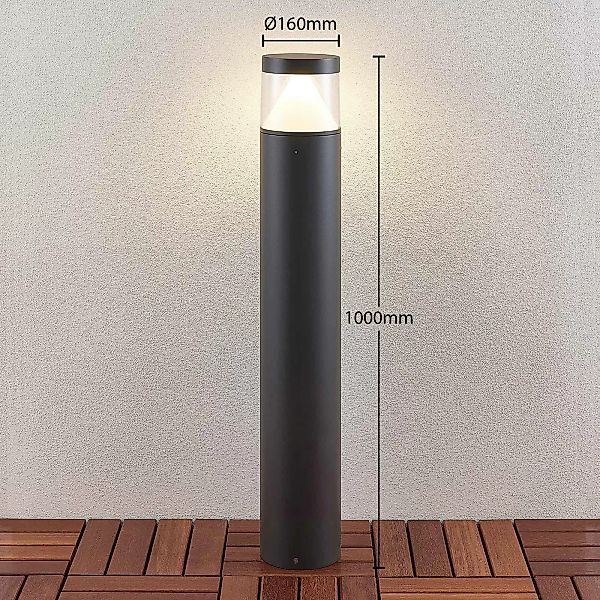 LED-Pollerleuchte Darja aus dunkelgrauem Alu 100cm günstig online kaufen