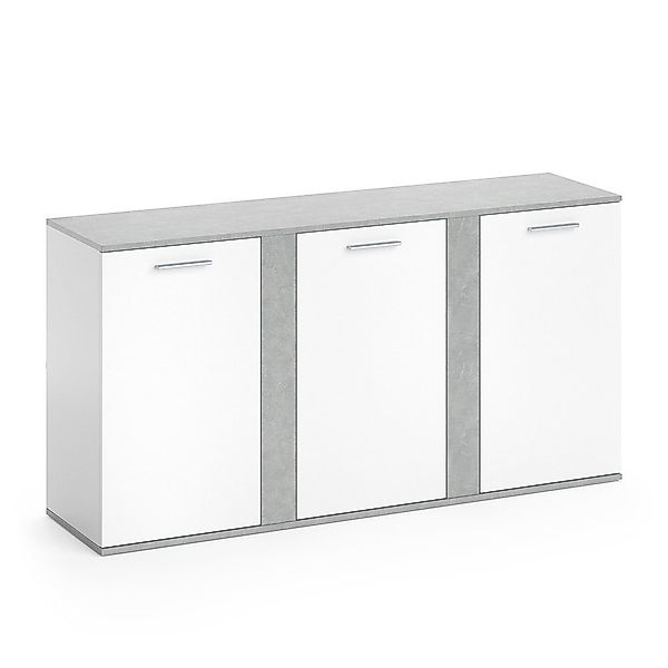 Vicco Highboard Novelli, Weiß/Beton, 155 x günstig online kaufen