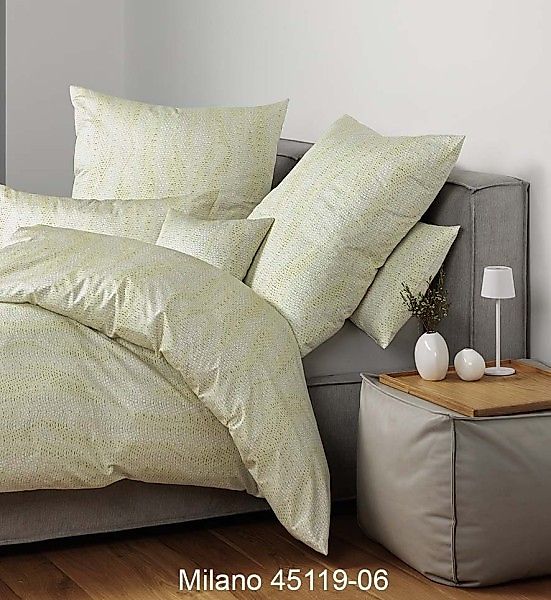 Janine Janine Mako-Satin Bettwäsche MILANO 45119 limone minze Größe:  40x40 günstig online kaufen