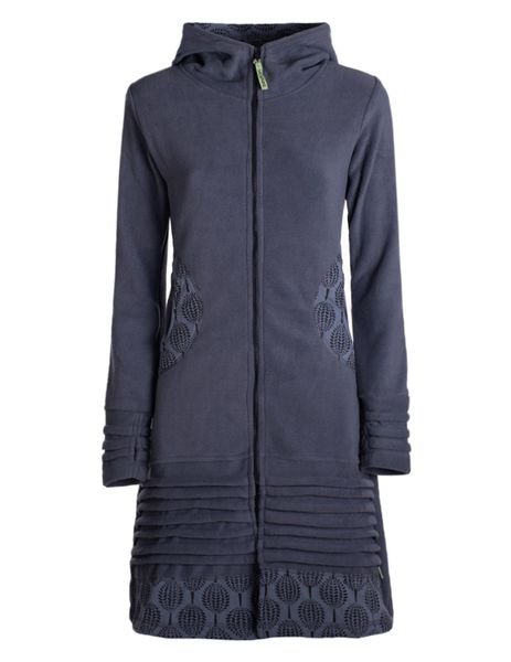 Vishes Kapuzenfleecejacke Damen Kapuzenjacke lang Fleece günstig online kaufen
