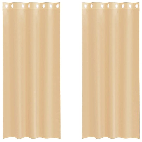 vidaXL Voile Vorhänge mit Ösen 2 Stk Sandfarbe 4102122 günstig online kaufen