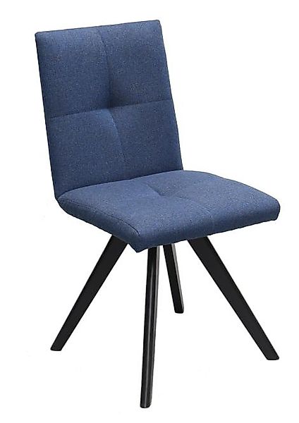 Polsterstuhl drehbar ODENSE 2er Set Jeans / Buche schwarz lackiert günstig online kaufen