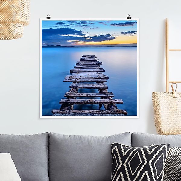 Poster - Quadrat Steg ins ruhige Meer günstig online kaufen