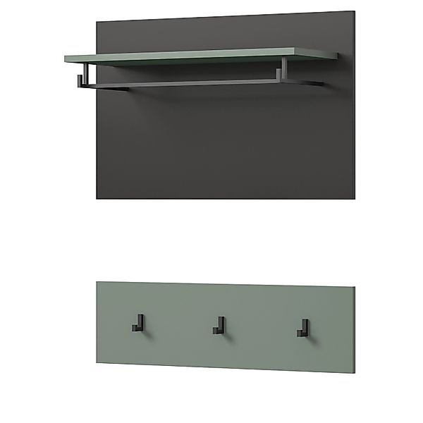 Inn.Furn Garderobenpaneel Set in Salbei und Grau 80 cm Cooper günstig online kaufen