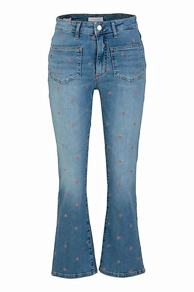 Rich & Royal 5-Pocket-Jeans Kick flare embroidered blue denim günstig online kaufen