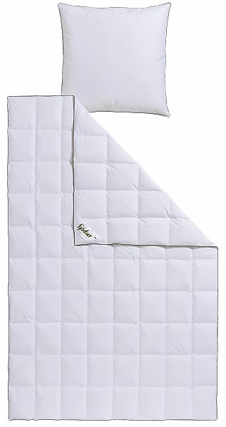 fjödur Gänsedaunenbettdecke + Kopfkissen "Franzisk, Bettwaren-Set, 135x200 günstig online kaufen