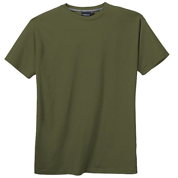 north 56 4 Rundhalsshirt North Latitude Basic T-Shirt olivgrün Übergröße günstig online kaufen
