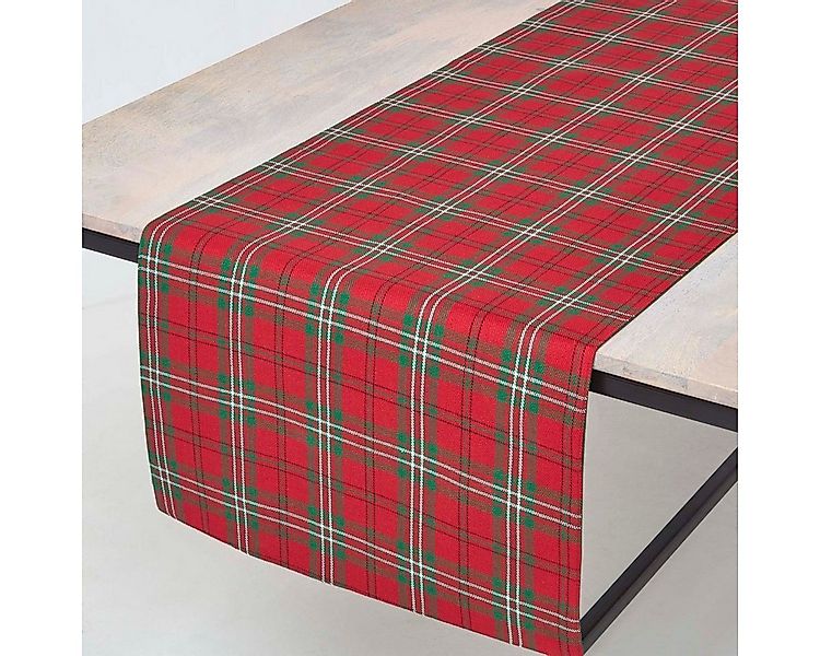 Homescapes Tischläufer Edward Tartan Tischläufer rot kariert – 44 x 178 cm, günstig online kaufen