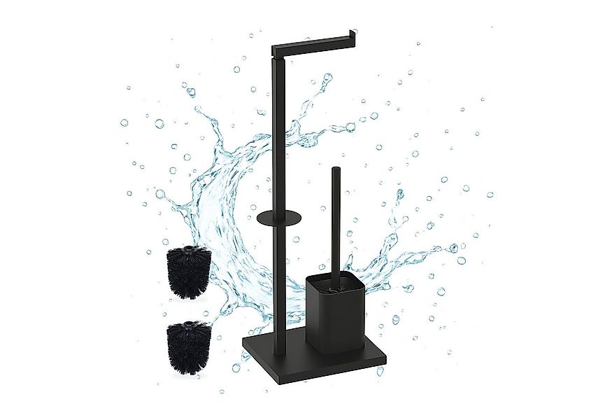 relaxdays WC-Garnitur aus Metall, schwarz günstig online kaufen