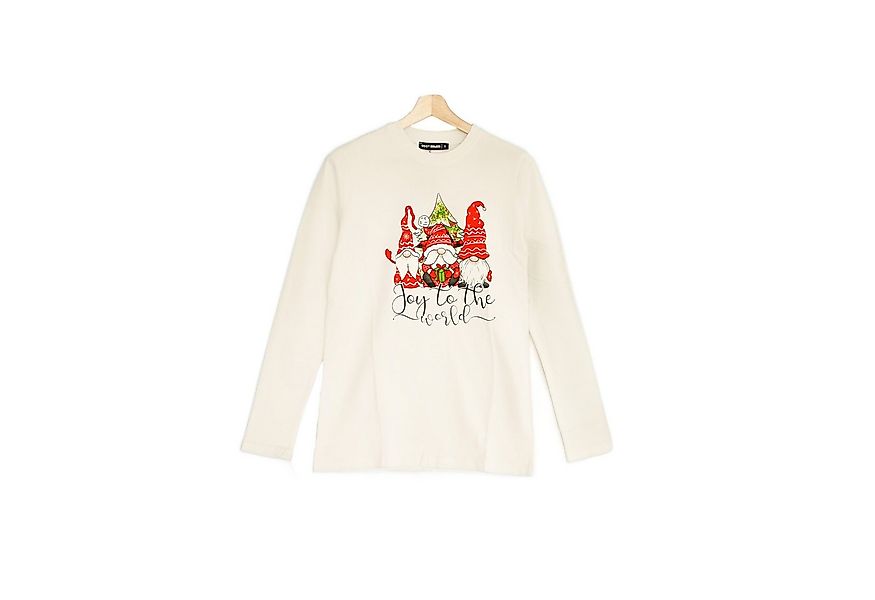 COFI Casuals Weihnachtssweatshirt Oversize Weihnachts-Sweatshirt in Creme - günstig online kaufen