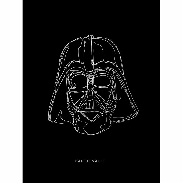 Disney Poster Star Wars Vader Schwarz-Weiß 30 x 40 cm 611663 günstig online kaufen