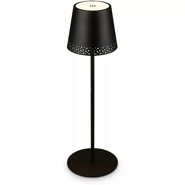 Brilo Akku-Tischleuchte mit Perforierung Schwarz 2,6W günstig online kaufen