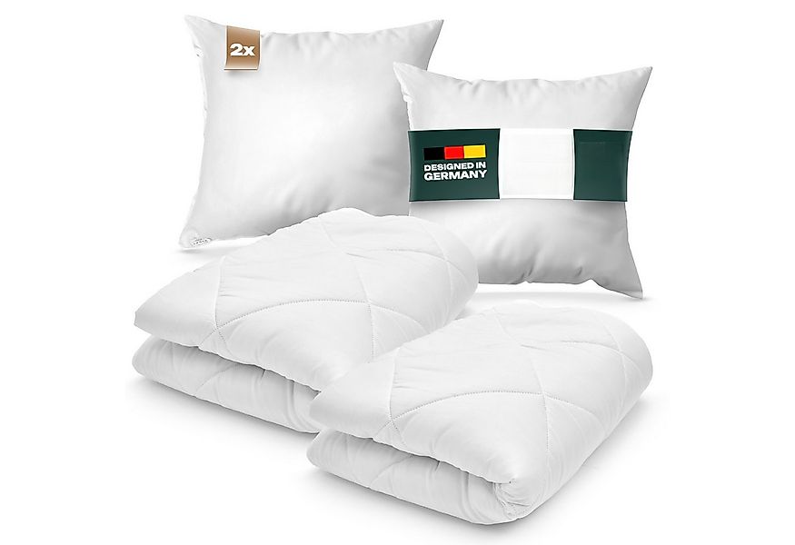 DILUMA Steppbett + Kopfkissen Winter-Bettenset 4-teilig – Bettdecke 135x200 günstig online kaufen