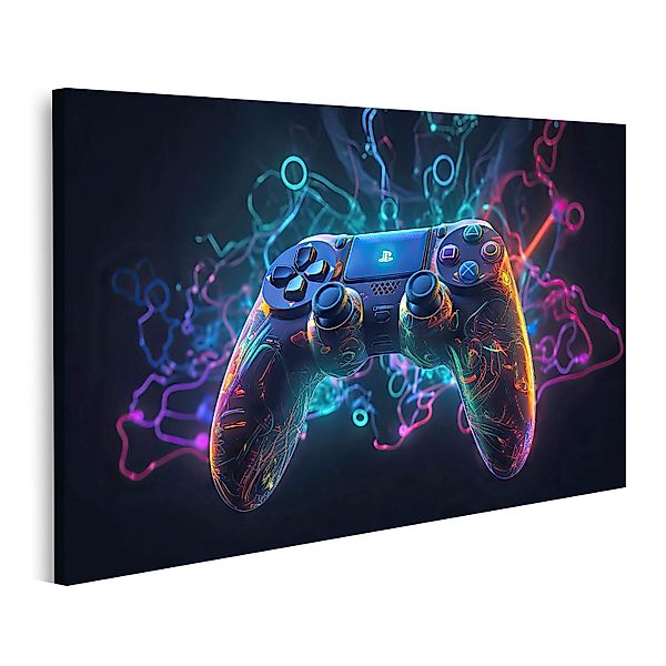 islandburner Leinwandbild Leuchtendes Neonlicht Gamepad Ki günstig online kaufen
