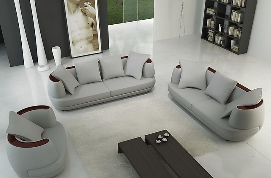 JVmoebel Sofa Ledersofa Sofagarnitur 3+2+1 Couch Sitz Polster Sofa Garnitur günstig online kaufen