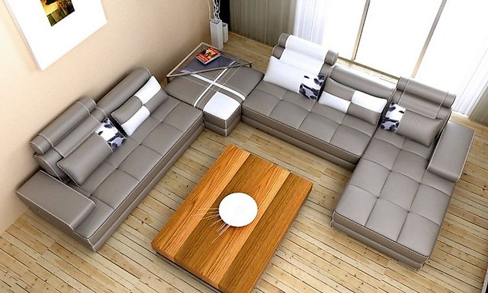JVmoebel Ecksofa Polster Wohnlandschaft Ledersofa Sofa Couch Sitz Eckgarnit günstig online kaufen