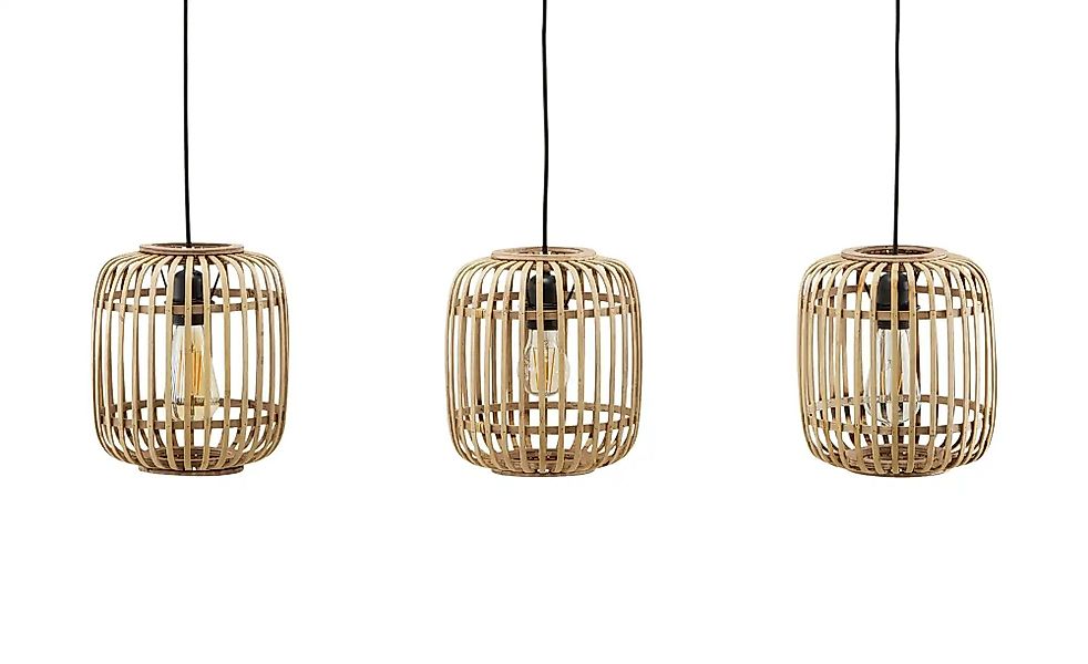 Pendelleuchte 3-flammig  Bambusschirm  Woven ¦ holzfarben ¦ Maße (cm): B: 9 günstig online kaufen