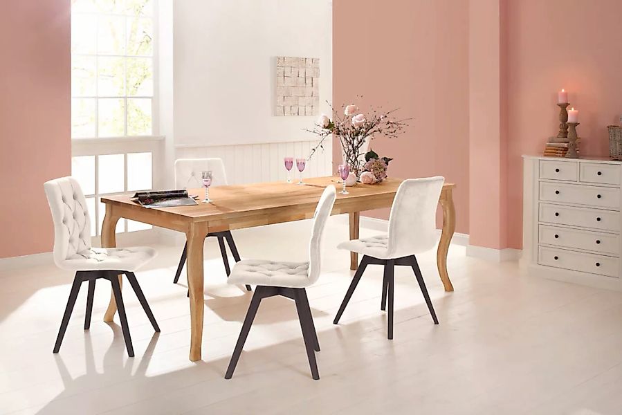 andas Esszimmerstuhl "Rania", (Set), 2 St., Samtoptik, mit Massivholzbeinen günstig online kaufen