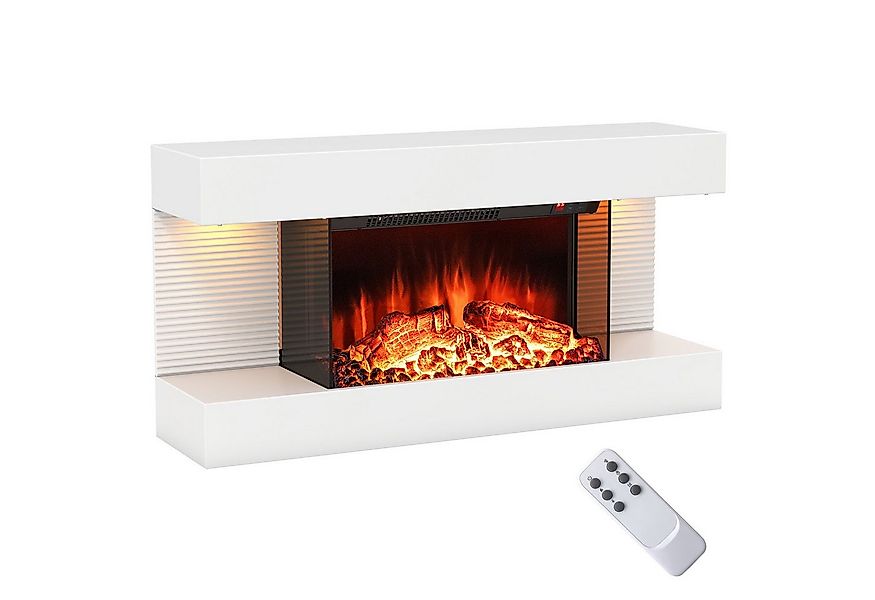 COSTWAY Elektrokamin, mit Heizung & LED-Seitenlichtern, Wandkamin 1500W günstig online kaufen