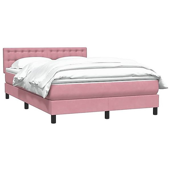 vidaXL Bett Boxspringbett mit Matratze Rosa 140x220 cm Samt günstig online kaufen