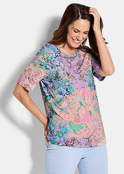 GOLDNER Print-Shirt Viskoseshirt mit Paisley-Muster Cityshirt mit U-Boot-Au günstig online kaufen