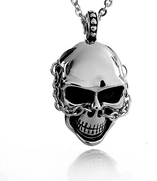 Karisma Kette mit Anhänger Edelstahl Anhänger Totenkopf Hochglänzend Mit Ed günstig online kaufen