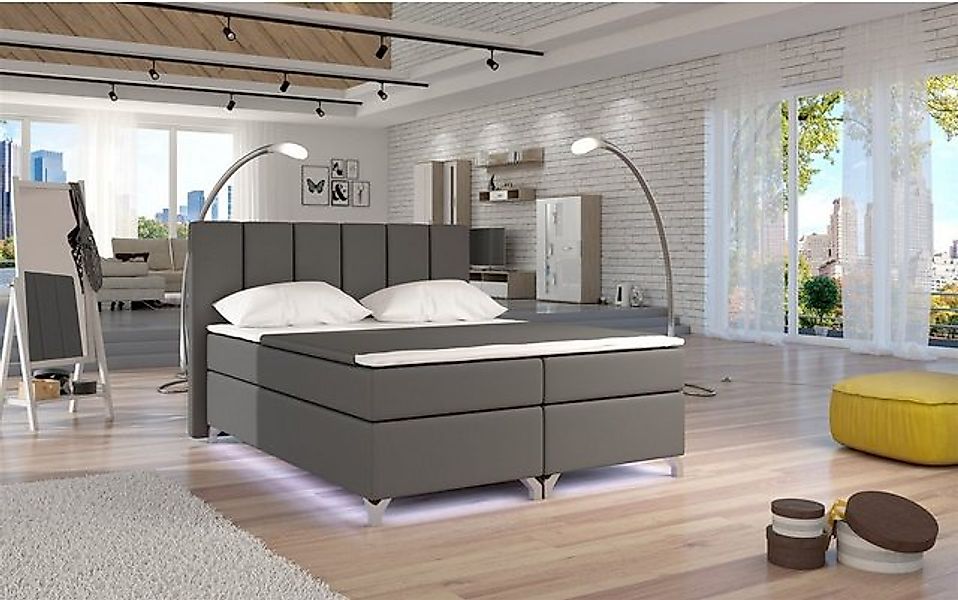 Fun Möbel Boxspringbett Boxspringbett Schlafzimmerbett PARMA mit LED (inkl. günstig online kaufen