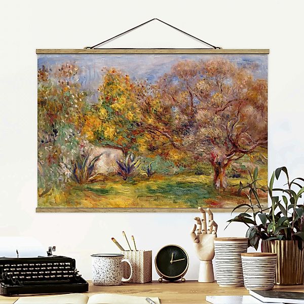 Stoffbild Kunstdruck mit Posterleisten - Querformat Auguste Renoir - Garten günstig online kaufen
