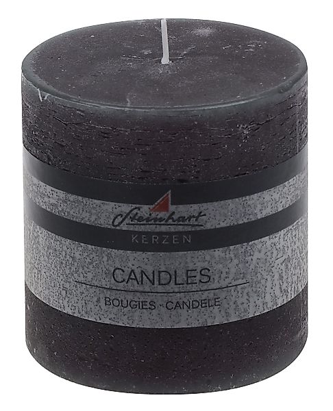 Steinhart Kerzen Rustic-Kerze Stumpenkerze "Raureif" Anthrazit günstig online kaufen