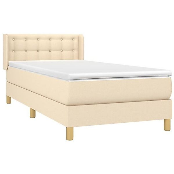 vidaXL Boxspringbett Boxspringbett mit Matratze Creme 90x200 cm Stoff Bett günstig online kaufen