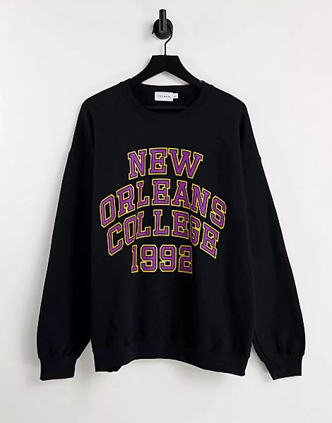 Topman – Sweatshirt in Schwarz mit „New Orleans“-Print günstig online kaufen