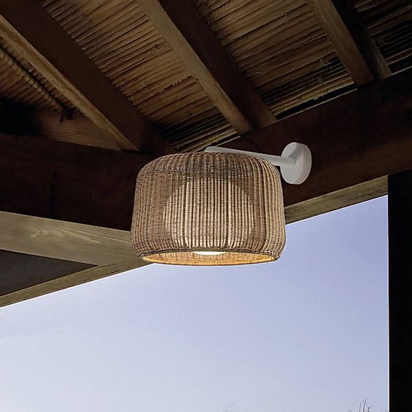 Bover LED-Außenwandlampe Fora A, naturweiß/beige, Ø 50 cm günstig online kaufen