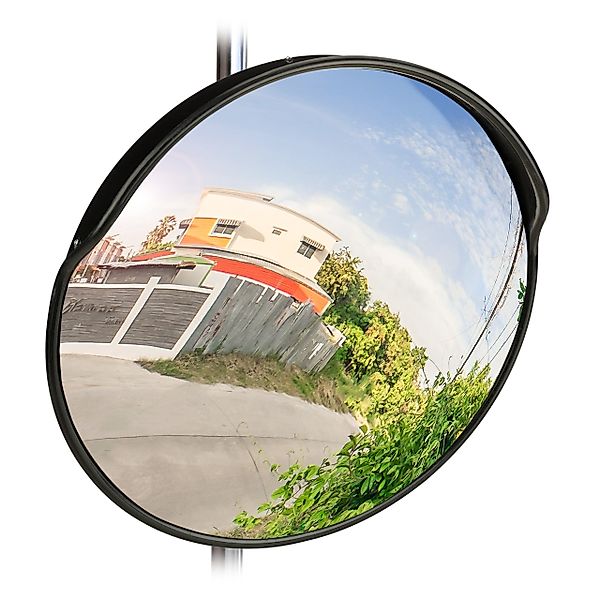 relaxdays Wandspiegel Verkehrsspiegel 60 cm schwarz günstig online kaufen