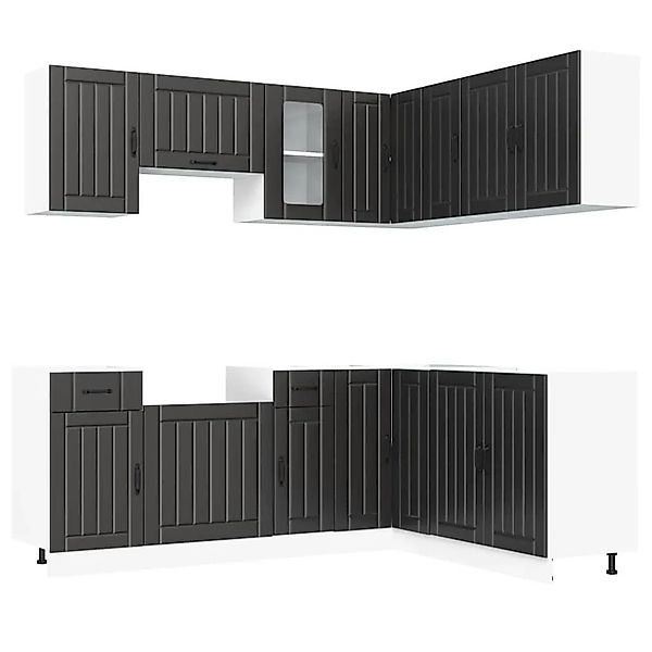 vidaXL 11 Tlg Küchenschrank-Set Kalmar Schwarz Holzwerkstoff 3314942 günstig online kaufen