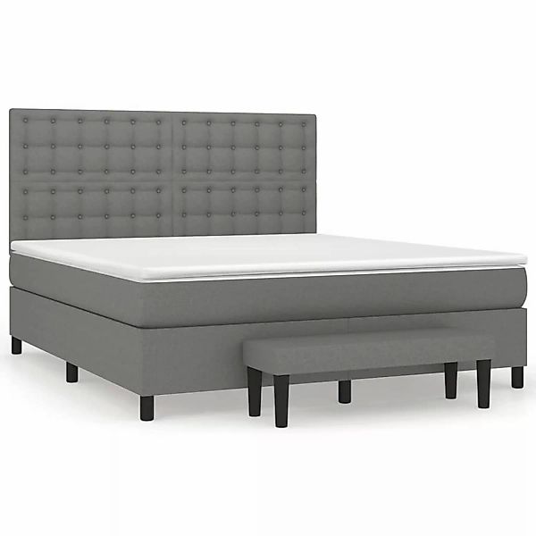 vidaXL Boxspringbett Boxspringbett mit Matratze Dunkelgrau 160x200 cm Stoff günstig online kaufen