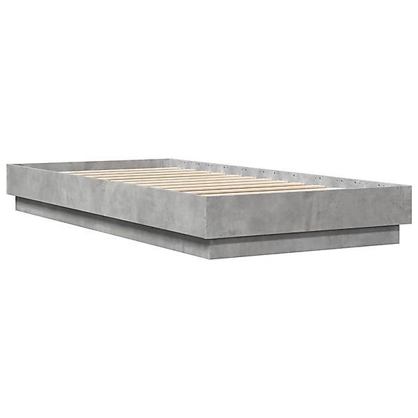vidaXL Bettgestell mit LED Betongrau 100x200 cm 839507 günstig online kaufen
