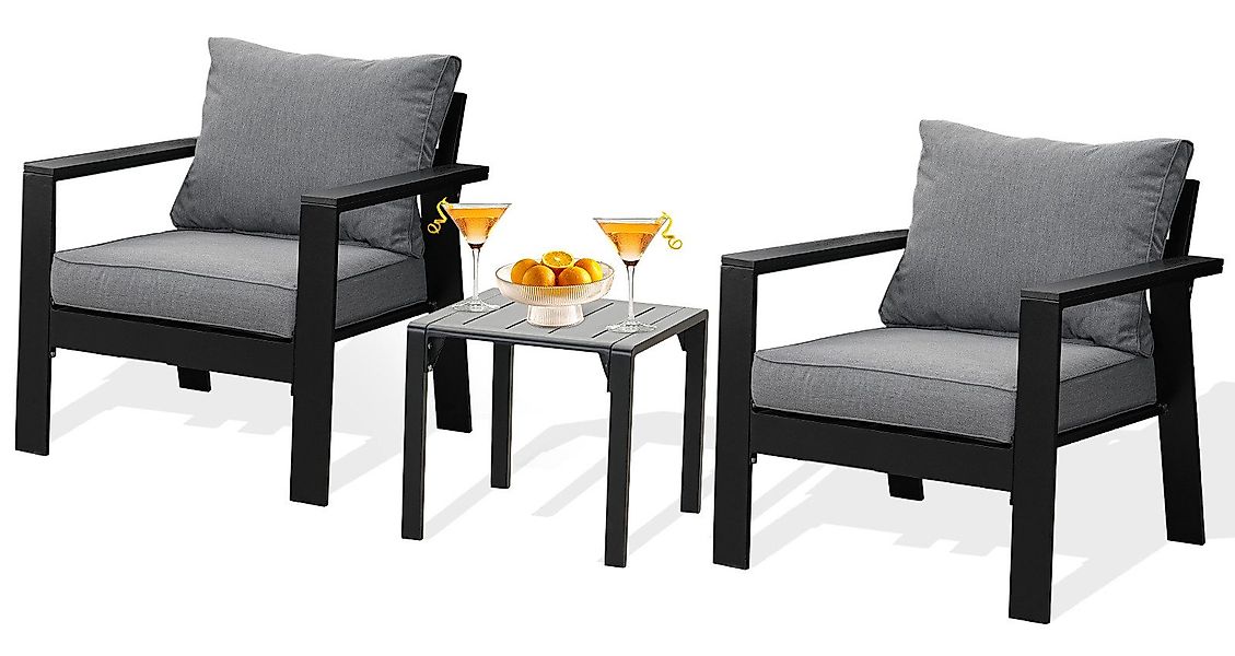 MeXo Gartenlounge-Set Kleines Lounge-Gartenmöbelset, (Balkonmöbel Set günstig online kaufen