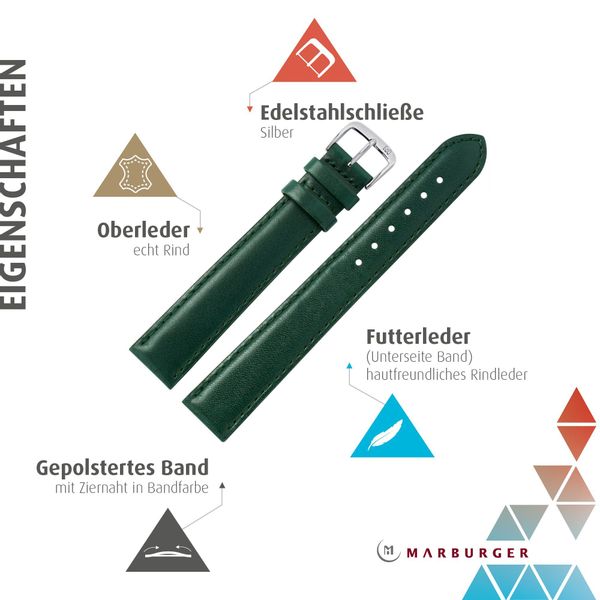 MARBURGER Uhrenarmband 28mm Leder XL Extra günstig online kaufen