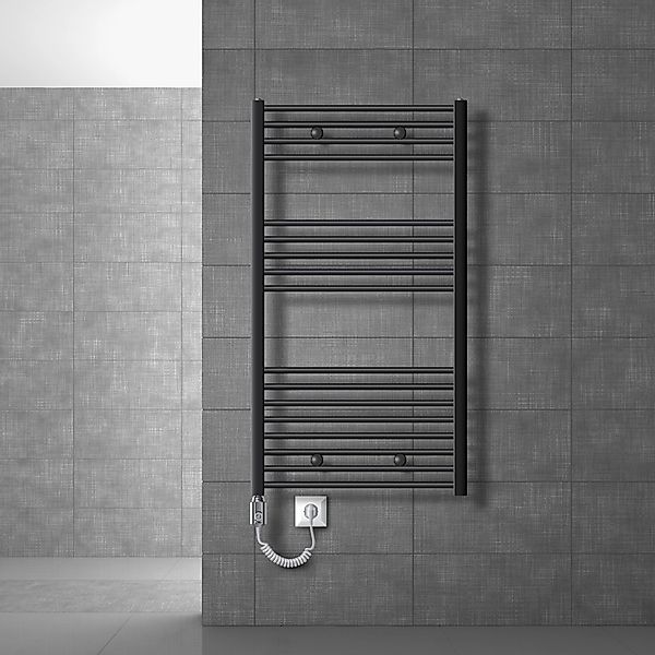 LuxeBath Elektrischer Badheizkörper Sahara 750x1200 mm Anthrazit Heizstab 1 günstig online kaufen